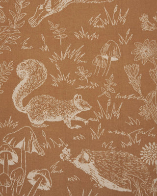 Fable England Woodland Scene & Check Rectangle Scarf Tan - MMJs Fashion
