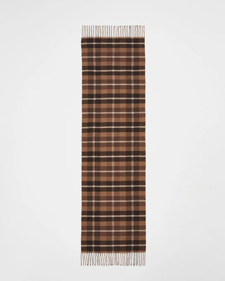 Fable England Woodland Scene & Check Rectangle Scarf Tan - MMJs Fashion