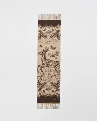 Fable England Woodland Tales Jacquard Scarf Taupe - MMJs Fashion