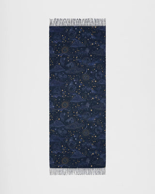 Fable England Zodiac Long Fringed Scarf Navy - MMJs Fashion