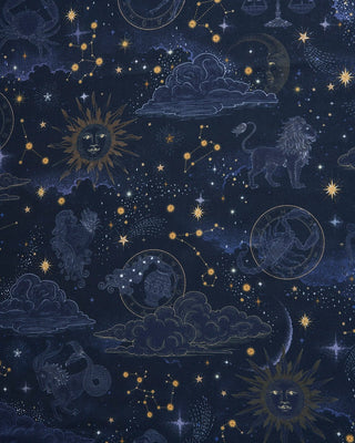 Fable England Zodiac Long Fringed Scarf Navy - MMJs Fashion