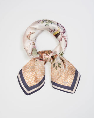 Fable England Wonderland Narrative Square Scarf Ivory