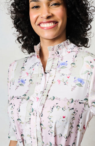 Hope & Ivy Button Front Midi Dress Ivory The Pamela - MMJs Fashion