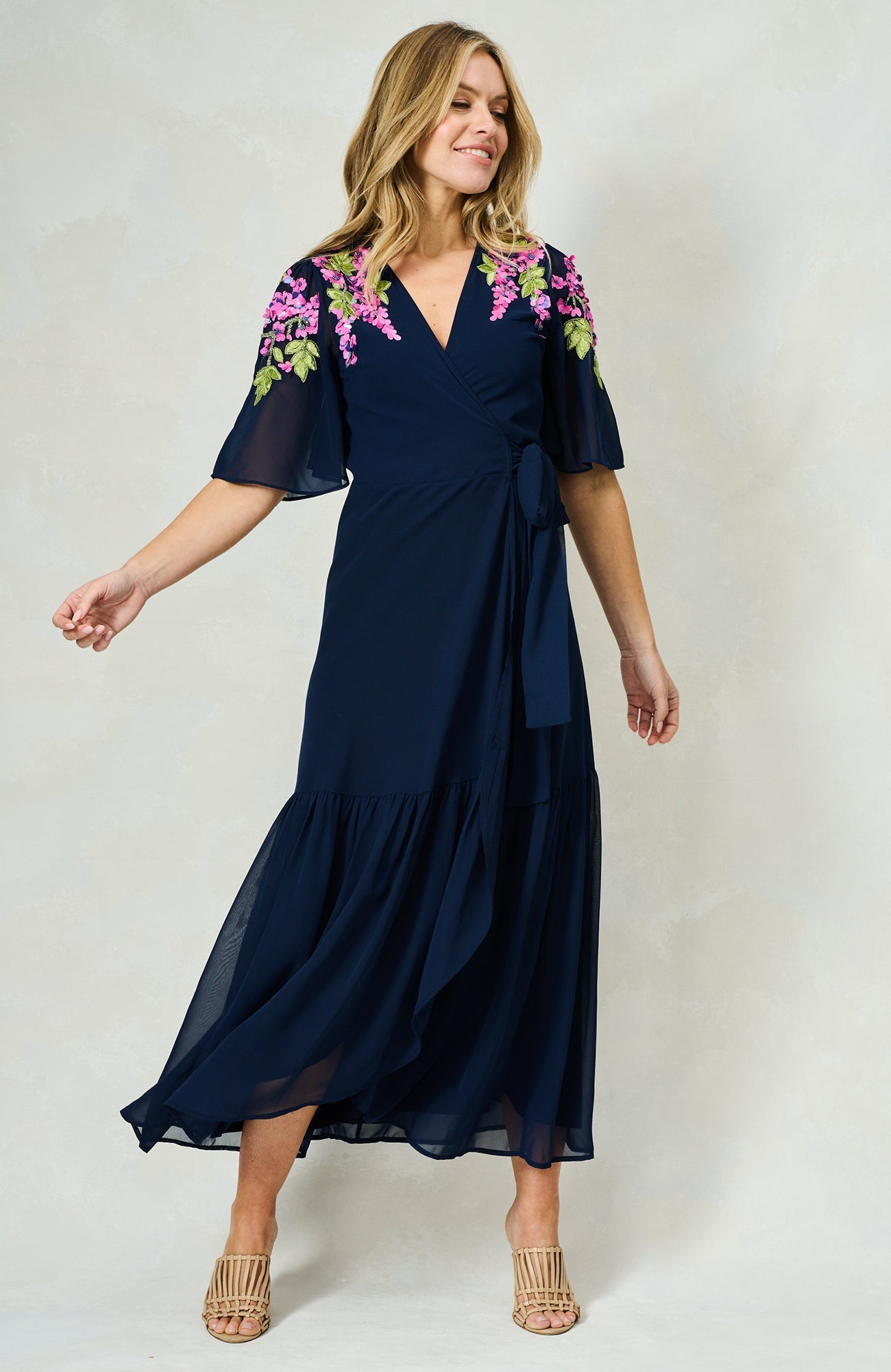Hope & Ivy Embellished Maxi Wrap Dress Navy Blue Grace MMJs Fashion Hope & Ivy Embellished Maxi Wrap Dress Navy Blue Grace MMJs Fashion