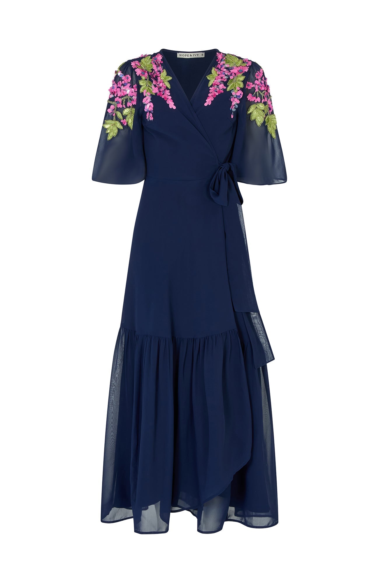 Hope & Ivy Embellished Maxi Wrap Dress Navy Blue Grace MMJs Fashion Hope & Ivy Embellished Maxi Wrap Dress Navy Blue Grace MMJs Fashion