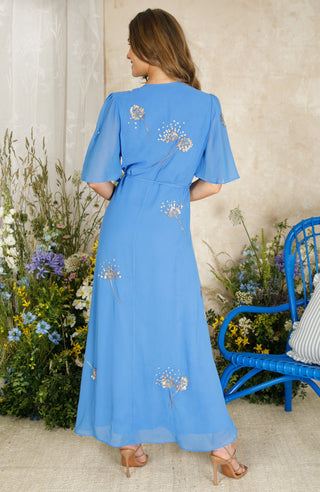 Hope & Ivy Embellished Wrap Dress Blue Mallory - MMJs Fashion