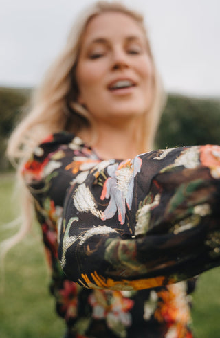 Hope & Ivy Floral Lurex Wrap Maxi Dress Black The Bunty - MMJs Fashion