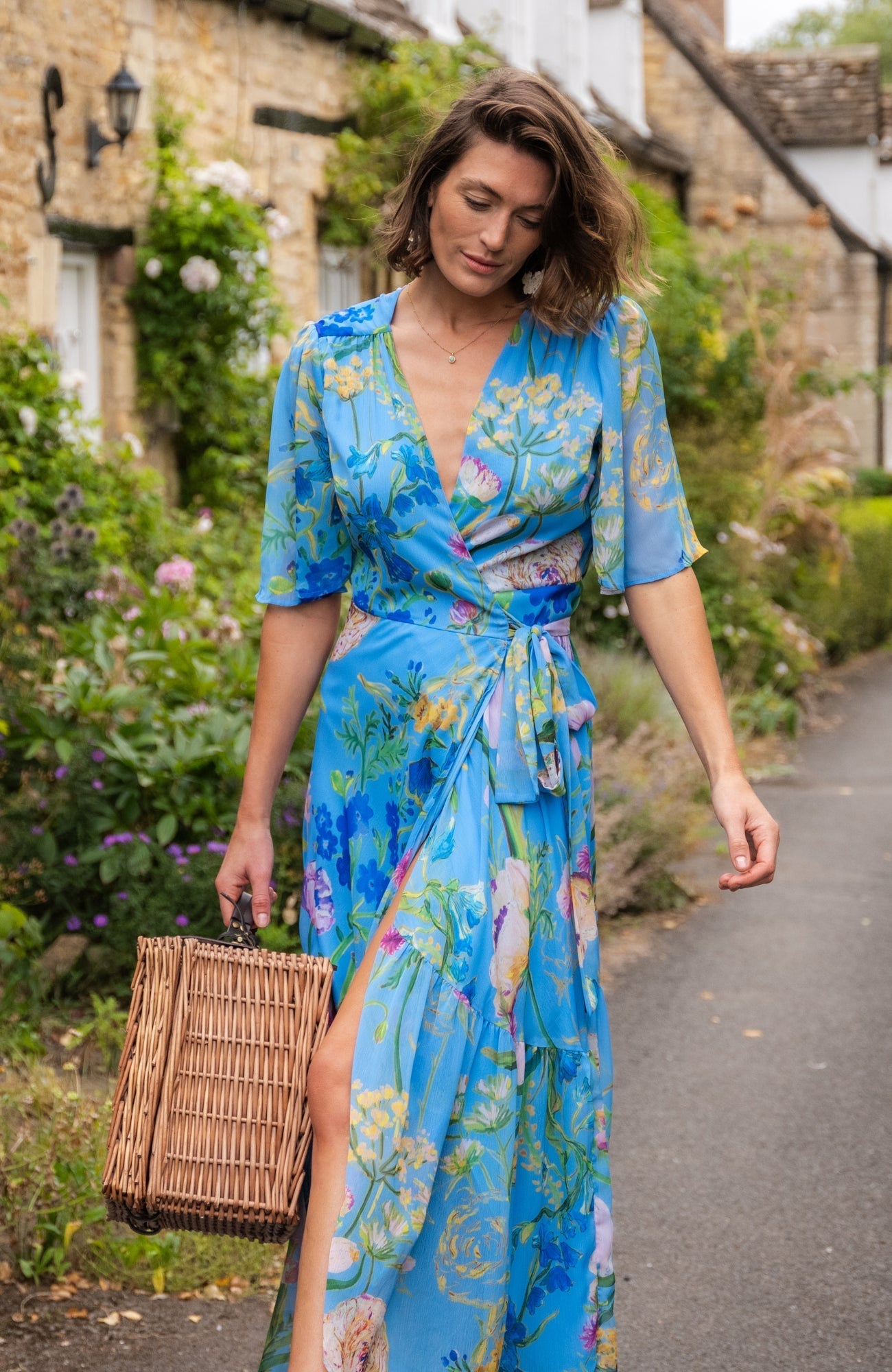 Hope & Ivy Flutter Sleeve Wrap Dress Blue The Alyssa – MMJs Fashion