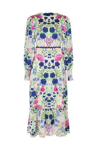 Hope & Ivy Tie Bow Maxi Dress White Multi The Caroline - MMJs Fashion