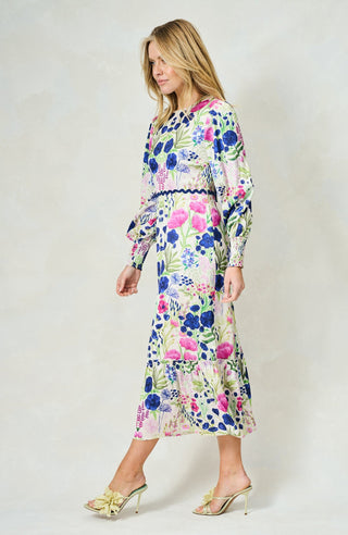 Hope & Ivy Tie Bow Maxi Dress White Multi The Caroline - MMJs Fashion