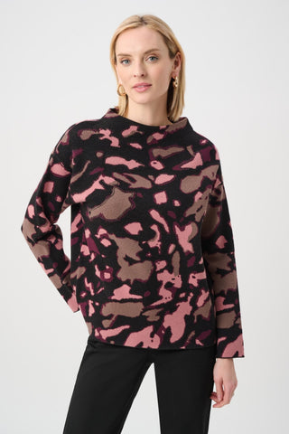 Joseph Ribkoff Abstract Jacquard Jumper Black Elderberry - MMJs Fashion