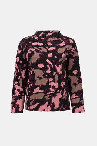 Joseph Ribkoff Abstract Jacquard Jumper Black Elderberry - MMJs Fashion