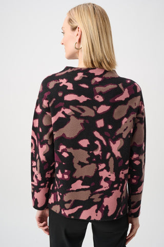 Joseph Ribkoff Abstract Jacquard Jumper Black Elderberry - MMJs Fashion