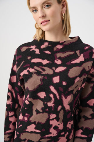 Joseph Ribkoff Abstract Jacquard Jumper Black Elderberry - MMJs Fashion