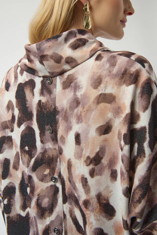 Joseph Ribkoff Animal Print Tunic Top Brown Ivory - MMJs Fashion
