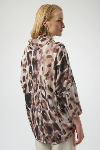 Joseph Ribkoff Animal Print Tunic Top Brown Ivory - MMJs Fashion