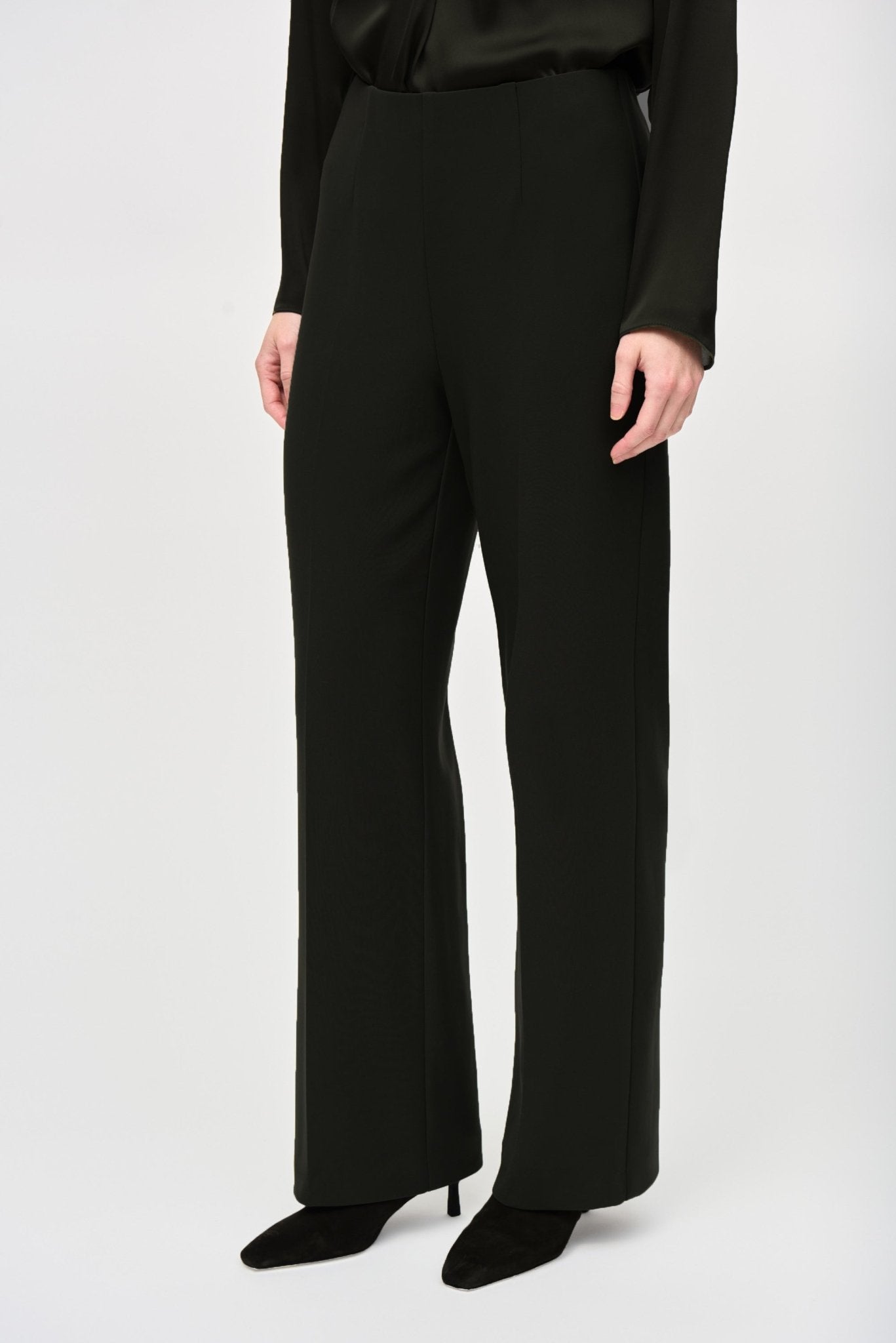 Joseph Ribkoff Black Knit and Leatherette Leggings MMJs Fashion