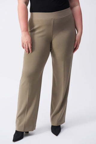Joseph Ribkoff Classic Wide Leg Trousers Beige - MMJs Fashion