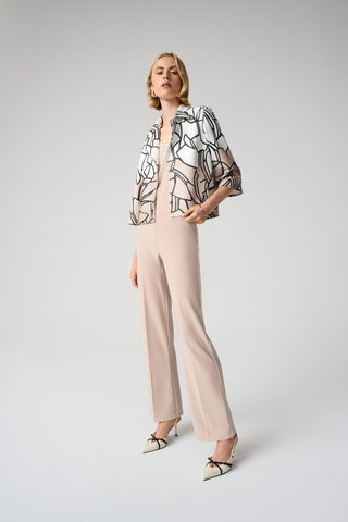 Joseph Ribkoff Classic Wide Leg Trousers Beige - MMJs Fashion