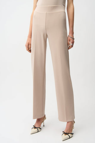 Joseph Ribkoff Classic Wide Leg Trousers Beige - MMJs Fashion