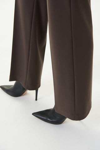 Joseph Ribkoff Classic Wide Leg Trousers Brown - MMJs Fashion