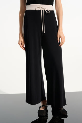 Joseph Ribkoff Colour Block Wide Leg Trousers Black - MMJs Fashion