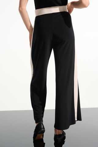 Joseph Ribkoff Colour Block Wide Leg Trousers Black - MMJs Fashion