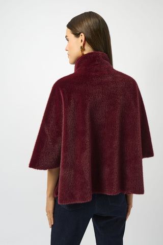 Joseph Ribkoff Faux Fur Short Sleeve Jacket Red - MMJs Fashion