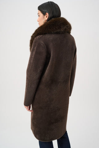Joseph Ribkoff Feather Yarn Knit Coat Mocha - MMJs Fashion