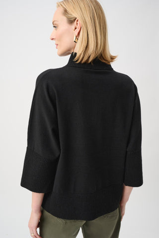 Joseph Ribkoff Funnel Zip Neck Jumper Black - MMJs Fashion