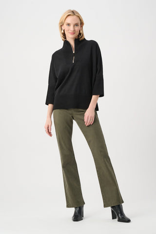Joseph Ribkoff Funnel Zip Neck Jumper Black - MMJs Fashion