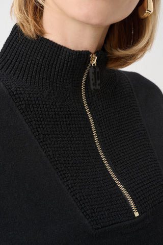 Joseph Ribkoff Funnel Zip Neck Jumper Black - MMJs Fashion