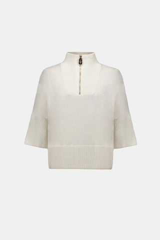Joseph Ribkoff Funnel Zip Neck Jumper Ivory - MMJs Fashion