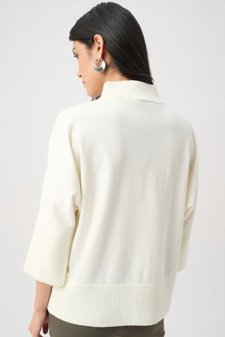 Joseph Ribkoff Funnel Zip Neck Jumper Ivory - MMJs Fashion