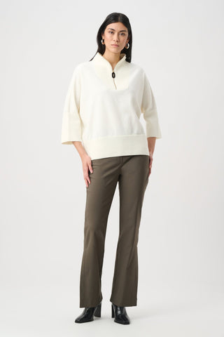 Joseph Ribkoff Funnel Zip Neck Jumper Ivory - MMJs Fashion