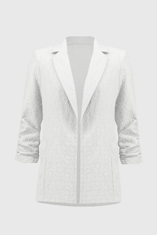 Joseph Ribkoff Jacquard Boxy Blazer White - MMJs Fashion