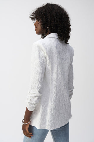 Joseph Ribkoff Jacquard Boxy Blazer White - MMJs Fashion