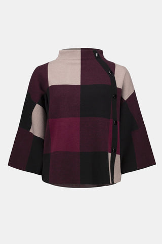 Joseph Ribkoff Plaid Jacquard Jumper Red Black - MMJs Fashion