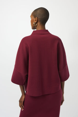 Joseph Ribkoff Polo Collar Boxy Jumper Red - MMJs Fashion