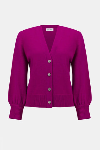 Joseph Ribkoff Puff Sleeve Cardigan Pink - MMJs Fashion