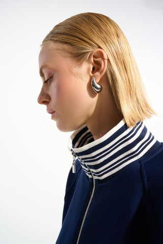 Joseph Ribkoff Scuba Jersey Jacket Navy Blue - MMJs Fashion