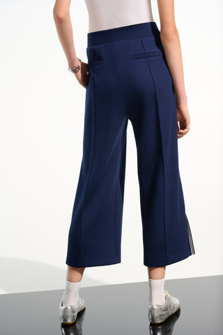 Joseph Ribkoff Scuba Jersey Pull - On Culotte Trousers Blue - MMJs Fashion