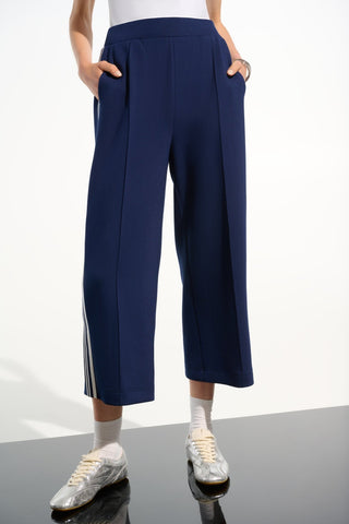 Joseph Ribkoff Scuba Jersey Pull - On Culotte Trousers Blue - MMJs Fashion