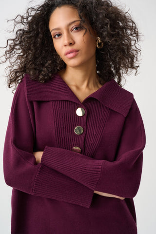 Joseph Ribkoff Shawl Neck Jumper Elderberry - MMJs Fashion