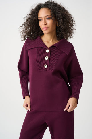 Joseph Ribkoff Shawl Neck Jumper Elderberry - MMJs Fashion
