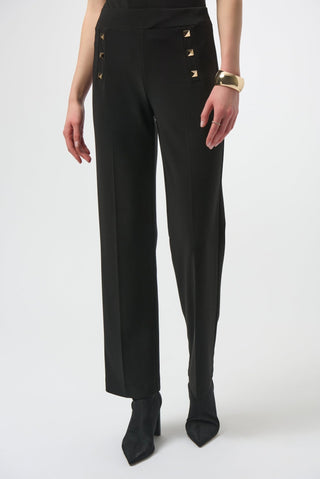 Joseph Ribkoff Silky Knit Straight Leg Trousers Black - MMJs Fashion