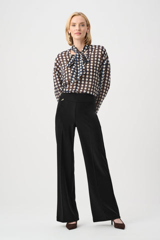Joseph Ribkoff Silky Knit Wide Leg Trousers Black - MMJs Fashion