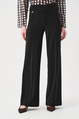 Joseph Ribkoff Silky Knit Wide Leg Trousers Black - MMJs Fashion