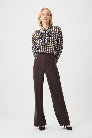Joseph Ribkoff Silky Knit Wide Leg Trousers Mocha - MMJs Fashion