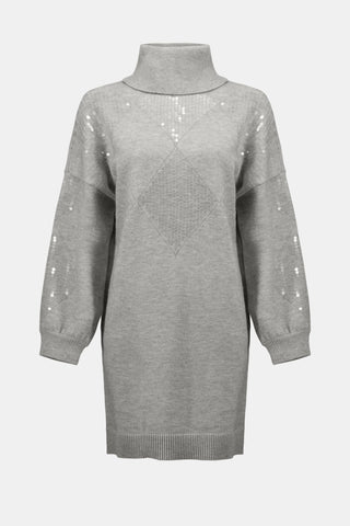 Joseph Ribkoff Straight Fit Sequin Jumper Dress Grey - MMJs Fashion